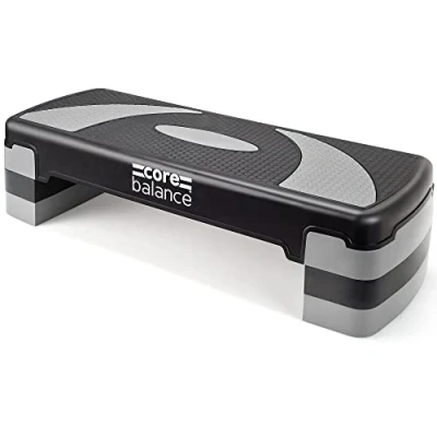 Image of Core Balance Exercise Step Aerobic Stepper Non Slip 3 Level Height Adjustable (Grey)