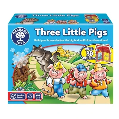 Image of Orchard Toys Three Little Pigs Game, Fun Board Game for Children Age 3 6, Family Toy, Assorted Colours Lime Green