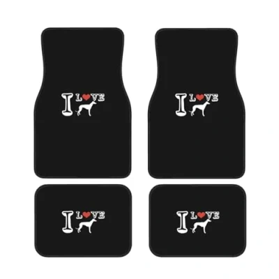 Image of I Love Greyhound Dog 1 Universal Car Floor Mat Anti Slip 4 Piece Foot for SUV,Vans,Sedans,Trucks