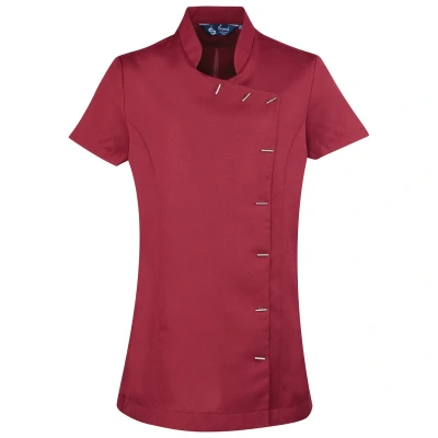 Image of Premier Womens/Ladies Orchid Short Sleeved Tunic (Burgundy) Size 8 UK