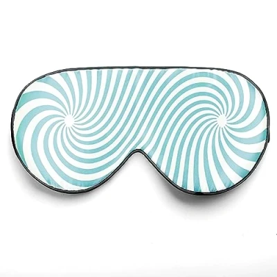 Image of townssilk 100% Silk Sleep mask with Adjustable Strap,Comfortable and Super Soft Eye Ultimate Sleeping aid,Blindfold DizzyingLines Green