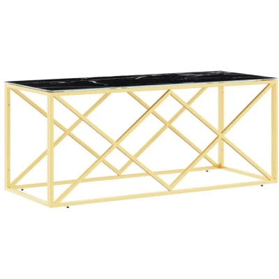 Image of vidaXL Coffee Table 110x45x45 cm Stainless Steel and Glass