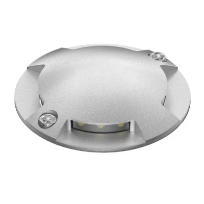 Image of ledscom.de LED Ground Light, Path Marker BUNDA for Outdoors, IP67, 4 Flame, Aluminium, Round, 70mm Ø, Warm White, Surface Mounted lamp, Outdoor
