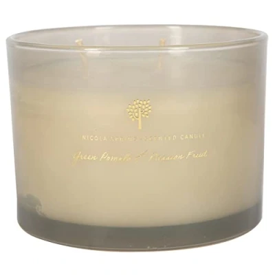 Image of 350g Double Wick Green Pomelo &amp; Passion Fruit Soy Wax Scented Candle By Nicola Spring