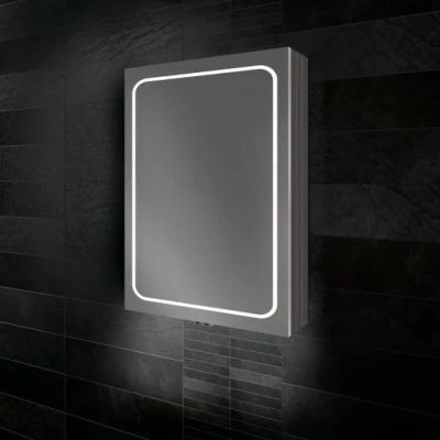 Image of Hib Vapor Led Illuminated Aluminium Mirror Cabinet 500mm X 700mm 51400