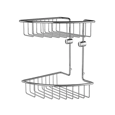 Image of Smedbo Corner Soap Basket &quot;House&quot; Double Chromed, Polished Chrome,20.7 x 20.7 29.5 cm