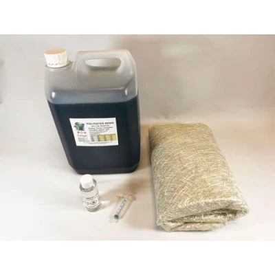 Image of Swindon Composite Supplies : Fibreglass Resin Repair Kit Polyester Value 5kg Matting 5 SqM Included. GRP, Roofing, Ponds, Laminating by (5000, Grams)