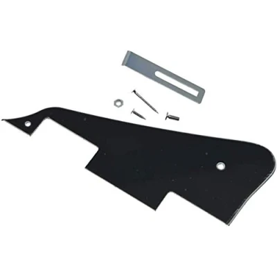 Image of Dopro Black 3 Ply LP Guitar Pickguard with Chrome Bracket for Epiphone Les Paul