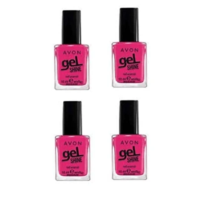 Image of Pack of 4 Gel Shine Nail Enamel Pink Obsession x 10ml by Avon.
