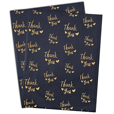 Image of 60 Sheets Tissue Paper,19.7x13.8 Inch Paper for Packaging,Gift Wrapping Weddings Birthday Christmas Valentine DIY Crafts (Black, 50 * 35cm)