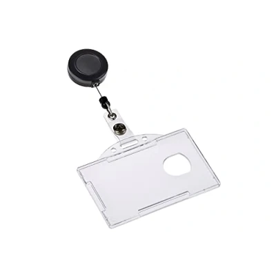 Image of EUROPEL Badge Reel, Retractable with Transparent Hard Plastic Open Holder, 54x85mm, Pack of 10 Pieces