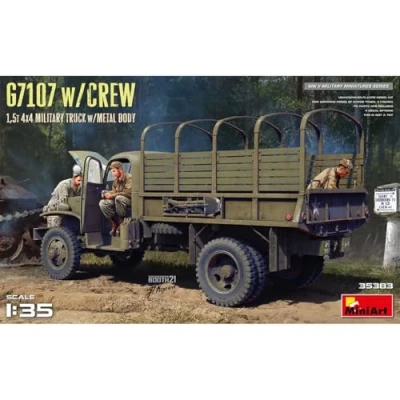 Image of Miniart MIN35383 1:35 G7107 w/Crew 4x4 Cargo Truck w/Metal Body, Molded Color