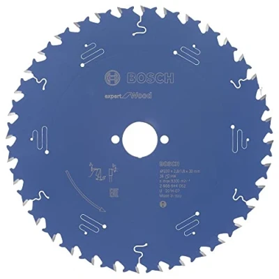 Image of Bosch 2608644062 36T &quot;Expert&quot; Circular Saw Blade for Wood, Blue, 230 x 30 2.8 mm