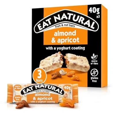 Image of Eat Natural Almond &amp; Apricot with a Yoghurt Coating Fruit Nut Bars, 3 x 40 g