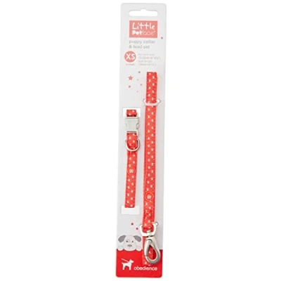 Image of Petface (Little Petface) Puppy Dog Collar/Lead Set, X Small, Grey Stars