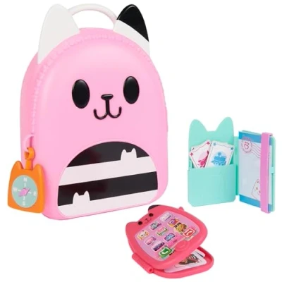 Image of Gabby’s Dollhouse, Gabby Girl On The Go Travel Set, Pretend Play Toys, Toy Passport, Phone and Compass Charm, Kids’ Toys for Girls Boys 3+