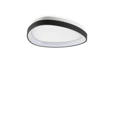 Image of Gemini 42cm ON OFF Integrated LED Semi Flush Light Black 3000Lm 3000K