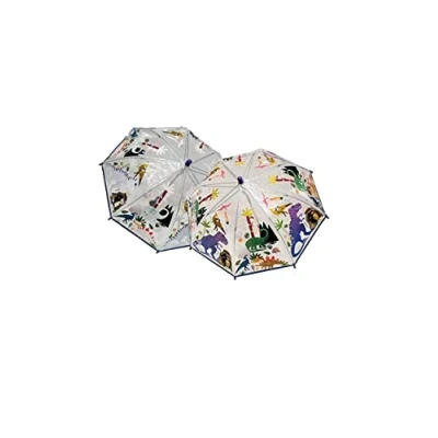 Image of Floss &amp; Rock Dino Transparent Colour Changing Kids Umbrella, 23.6 Inch, Multicolor