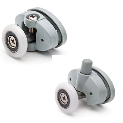 Image of Set of 4 x Top &amp; Bottom Single Butterfly Shower Door Rollers/Runners/Wheels 25mm Wheel Diameter, 2 and