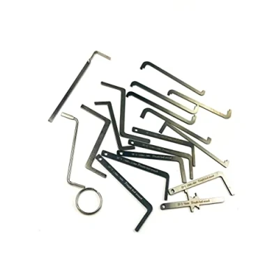 Image of TPM Go 18pcs Lock Picking Tension Tool Kit for European Lock,Pick Pry Bar Locksmith Stainless Steel Crowbar Set