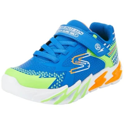 Image of Skechers Flexglow BOLT Trainers for kids, Size: 2, Royal/lime/orange/silver Textile/synthetics