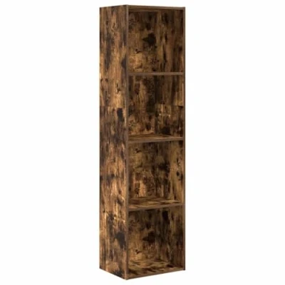 Image of vidaXL Bookcase Storage Rack Cabinet Bookshelf Smoked Oak Engineered Wood Living Room/Bedroom/Hallway 40x30x152 cm