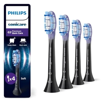 Image of Philips Sonicare Premium Gum Care BrushSync Enabled Replacement Brush Heads 4pk Black HX9054/33