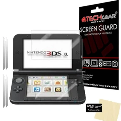 Image of TECHGEAR [2 Pack] Screen Protectors for NINTENDO 3DS XL Top &amp; Bottom Clear Compatible with ALSO New 2014