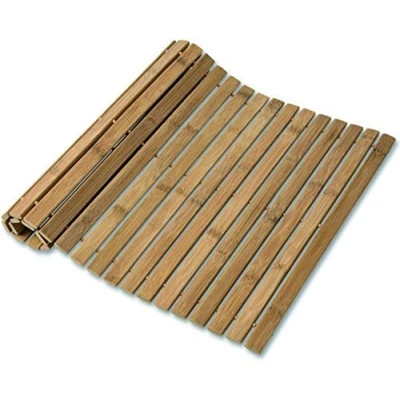 Image of Blue Canyon Rectangular Bamboo Slatted folding Duck Board Bathroom Mat Non Slip Shower Accessories