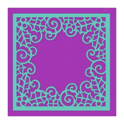Image of Sweet Dixie Swirling Holly Frame Stencil