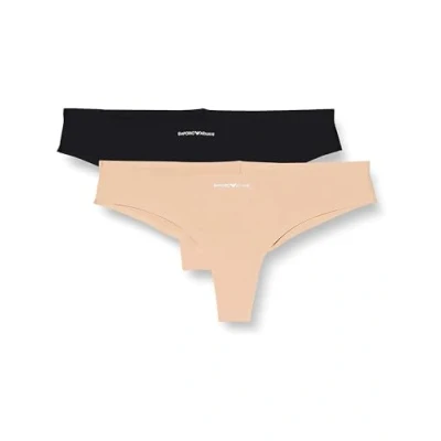Image of Emporio Armani Brazilian Brief 2 PACK Briefs, Women&#039;s, Size: Medium, Nero