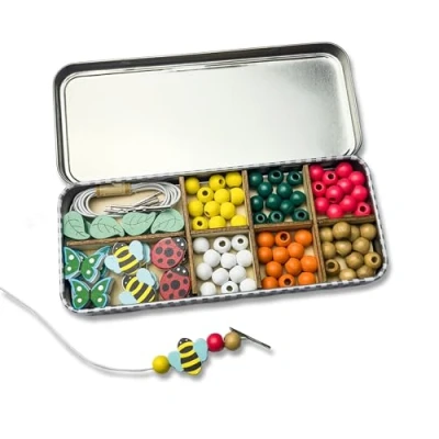 Image of COTTON TWIST Kids Minibeast Bracelet Making Craft Kit Children Creative Beading Jewellery Designing DIY Play Set with Tin Suitable for 3 8 Years