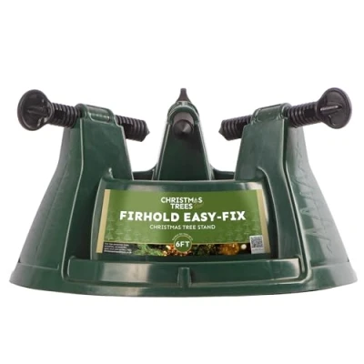 Image of Firhold Easy Fix Christmas Tree Stand with Water Reservoir A Sturdy Real Xmas Base for Under the Holder Trees (Size Small, Fits Up to 6ft Tall)
