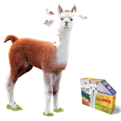 Image of Madd Capp Fun Creatures Animal Shaped 100 Piece Jigsaw Puzzle I Am Llama, Llama For Ages 5+
