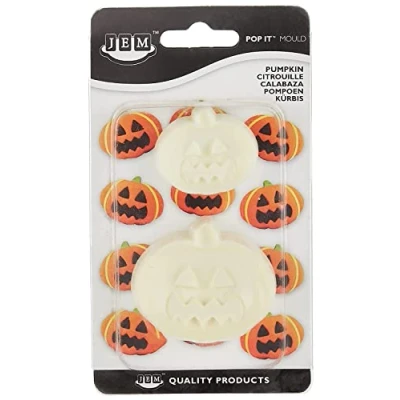Image of JEM &quot;Pop It&quot; Pumpkin Shaped Mould for Cake Decorating, Large/Small, Set of 2