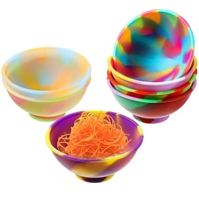 Image of Danlai 7 Pieces Mini Silicone Pinch Bowls, Prep and Serve Multicolor Reusable Snack Bowls Condiment for Sauce, Appetizer, Snacks