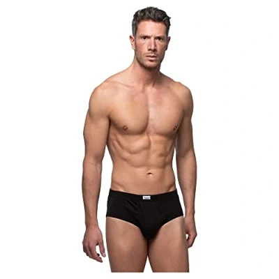 Image of abanderado Men&#039;s Slip Abierto De Algodón Full, Black (Negro 002), Large (Size: G/52)