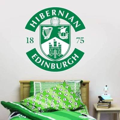 Image of Hibernian F.C. Crest Wall Sticker + Decal Set Vinyl Art Mural (120cm Height x 120cm Width)