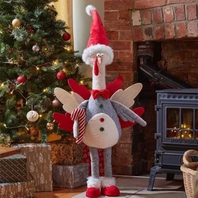 Image of Marco Paul 143cm Gingerbread Rat A Louis Novelty Plush Christmas Decorations Indoor Home Ornaments Large Freestanding Animal Figurine Furry Fabric Statue Xmas Decor