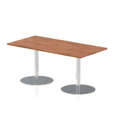 Image of Italia 1600 x 800mm Poseur Rectangular Table Walnut Top 725mm High Leg