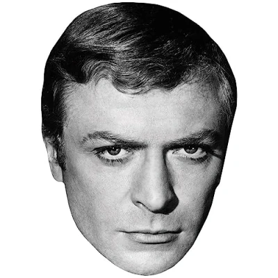 Image of Michael Caine (BW) Celebrity Mask, Flat Card Face, Fancy Dress Mask