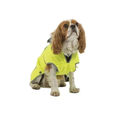 Image of Ancol Muddy Paws All Weather Stormguard Coat . Hi Vis. Size Large ( Length 50cm, up to 79cm girth)