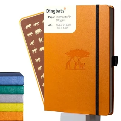 Image of Dingbats* Earth Dotted Journal A5 Vegan Leather, Hardcover, Ideal for Work, Travel Pocket, Elastic Closure, Bookmark