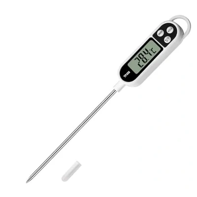 Image of Digital Thermometer for Water Temperature Large Display Flat Design Farenheit Celcius Steel Probe