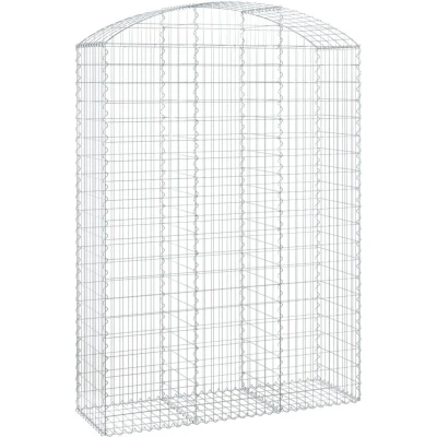 Image of vidaXL Arched Gabion Basket 150x50x200/220 cm Galvanised Iron