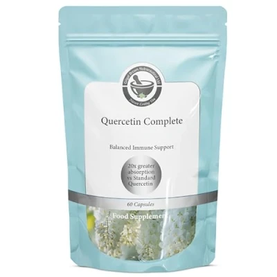 Image of Quercetin Complete Supplement 250 mg 60 Vegan Powder Capsules 3 Per Serving Contains Phytosome High Absorption, Highly Effective Natural Immunity Support