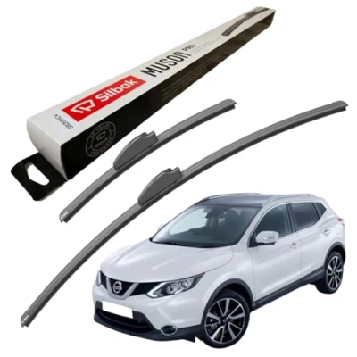 Image of Silbak Windscreen Wipers, for NISSAN QASHQAI (12/2013 ONWARDS) Wiper Blades, 650mm/400mm