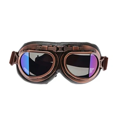 Image of Goggles Motorcycle Biker for Men Women Steampunk Motorbike Sunglasses Eyewear Outdoor Sports Motocross Racer Smoke Color