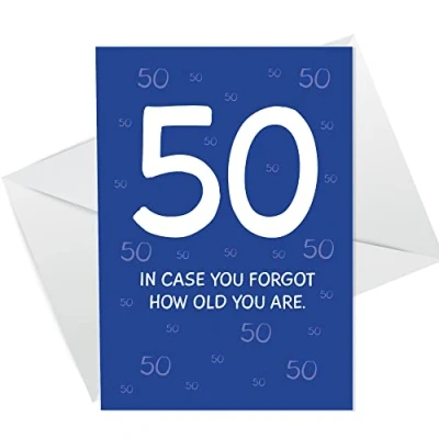 Image of RED OCEAN 50th Birthday Cards For Men Brother Son Dad Funny Card Him Greetings
