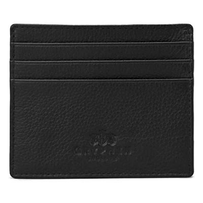 Image of Gryphen Hoxton Slim Leather Credit Card Holder Wallet (Black)
